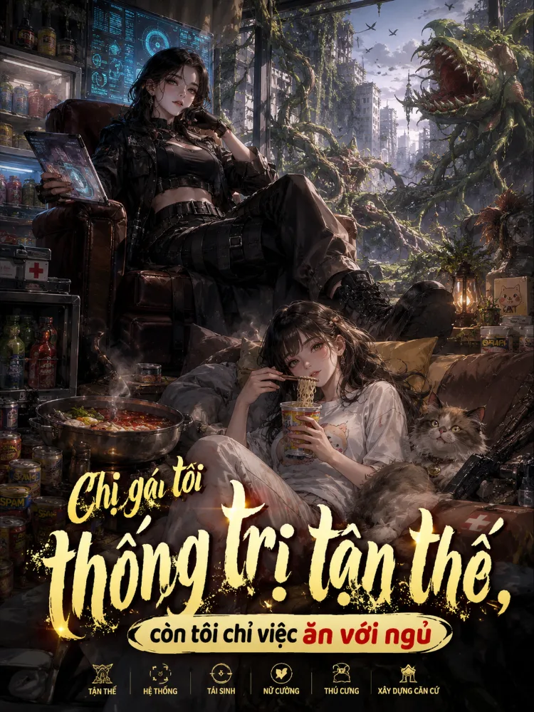 Chị gái tôi thống trị tận thế, còn tôi chỉ việc ăn với ngủ