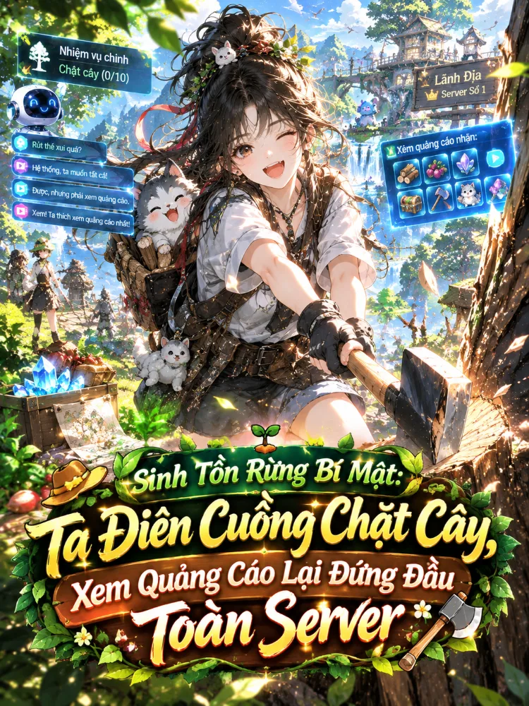 Sinh Tồn Rừng Bí Mật: Ta Điên Cuồng Chặt Cây, Xem Quảng Cáo Lại Đứng Đầu Toàn Server