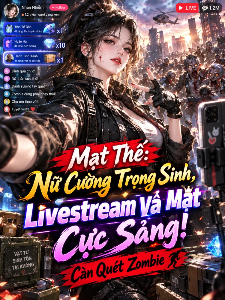 Mạt Thế Nữ Cường Trọng Sinh, Livestream Vả Mặt Cực Sảng! Càn Quét Zombie